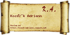 Kozák Adrienn névjegykártya